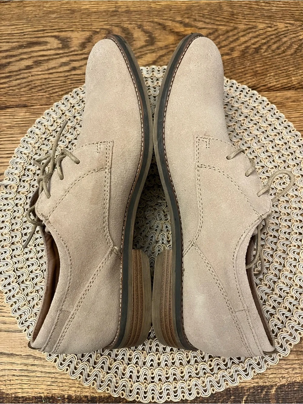 Sonoma Men’s Suede Beige Oxford Dress Shoes Size 8